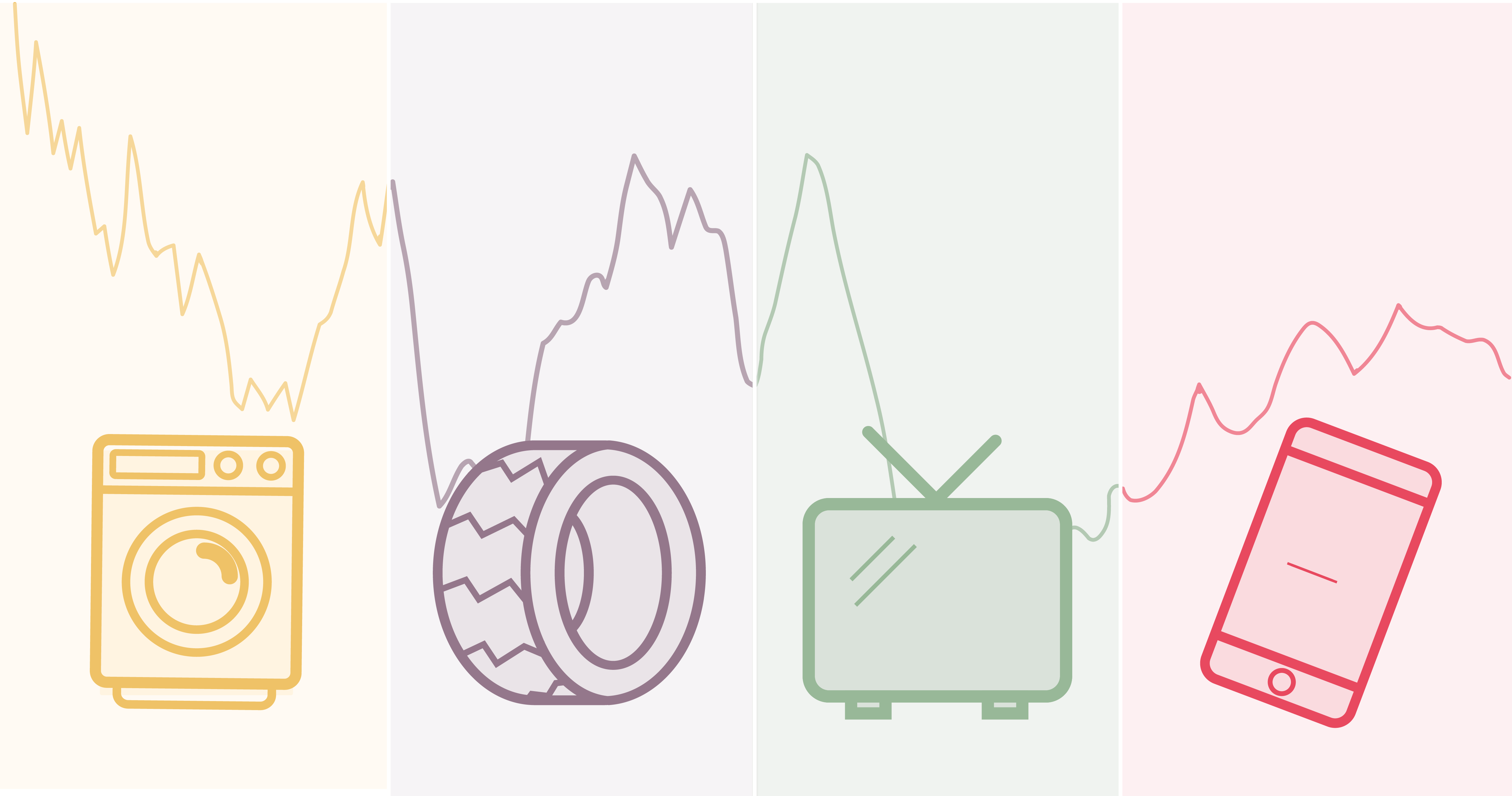 An image showing a washing machine, tires, television, and smartphone as cover image of the piece.